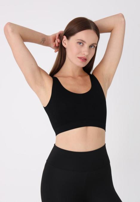 Bustieră Lejeră cu Bretele Late – Fără Push-up,Culoare Negru,Engros